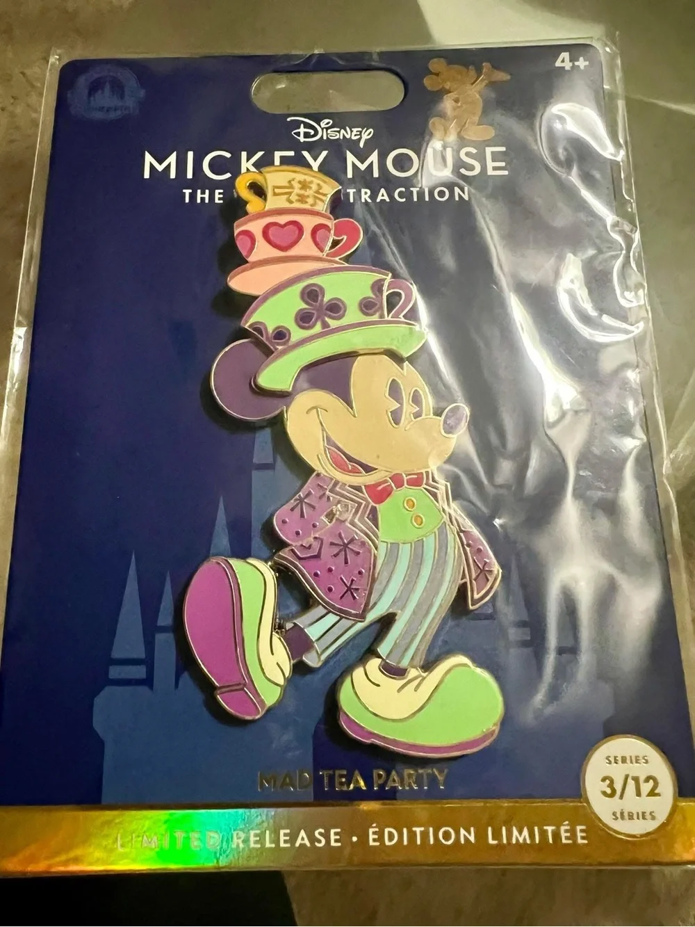Large Disney Mickey Mouse Mad Tea Party Enamel Pin - Multicolor